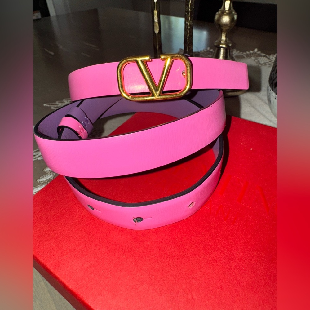 Valentino Reversible Belt with Gold Buckle